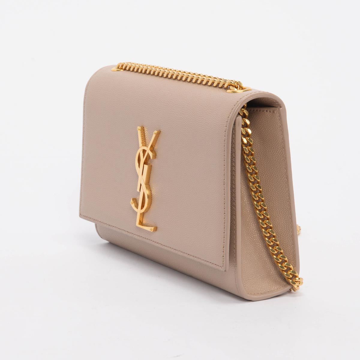 Saint Laurent Beige Grain de Poudre Small Kate Shoulder Bag