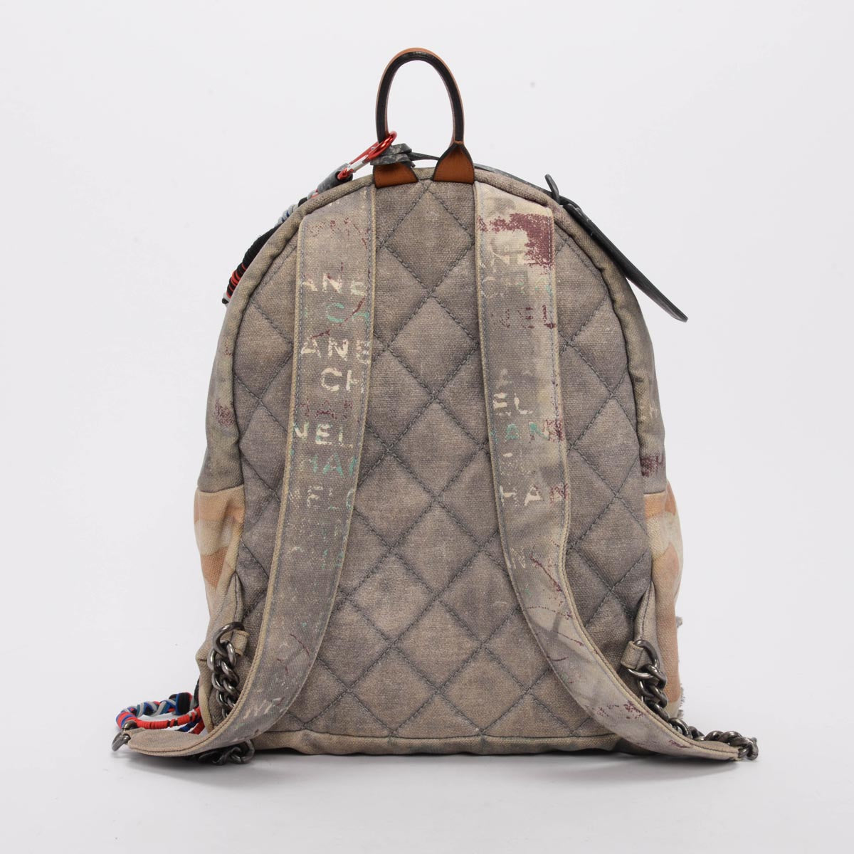 Chanel Grey Graffiti Canvas Small Art School Backpack