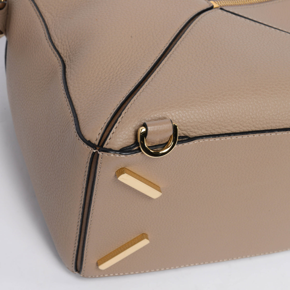 Loewe Sand & Mink Grained Calfskin Medium Puzzle Bag