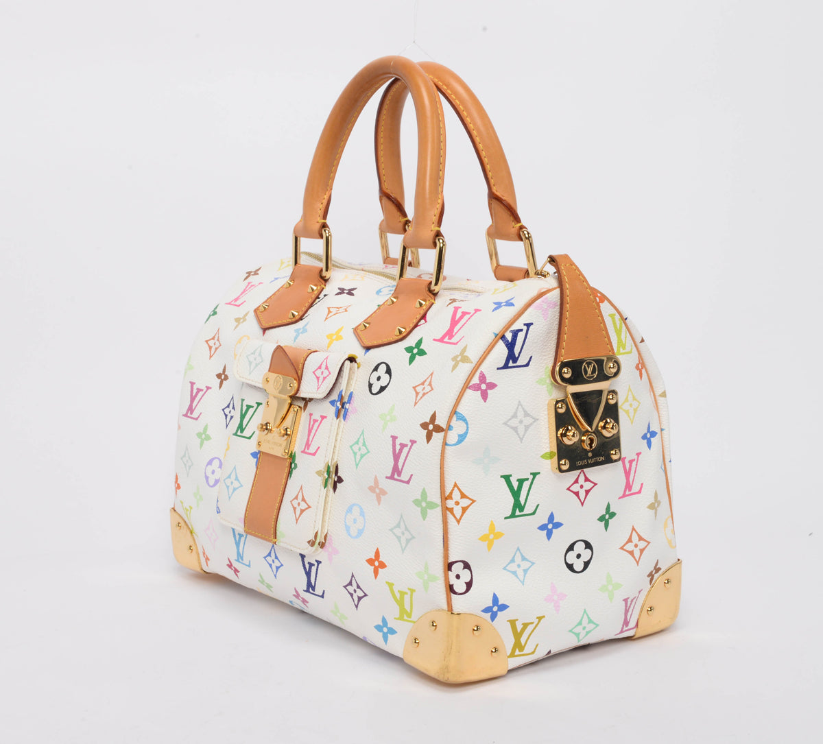 Louis Vuitton White Multicolore Monogram Speedy 30