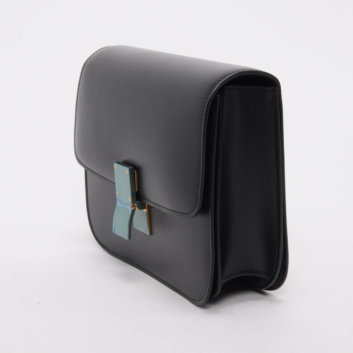 Celine Black Liege Calfskin Medium Classic Box Bag