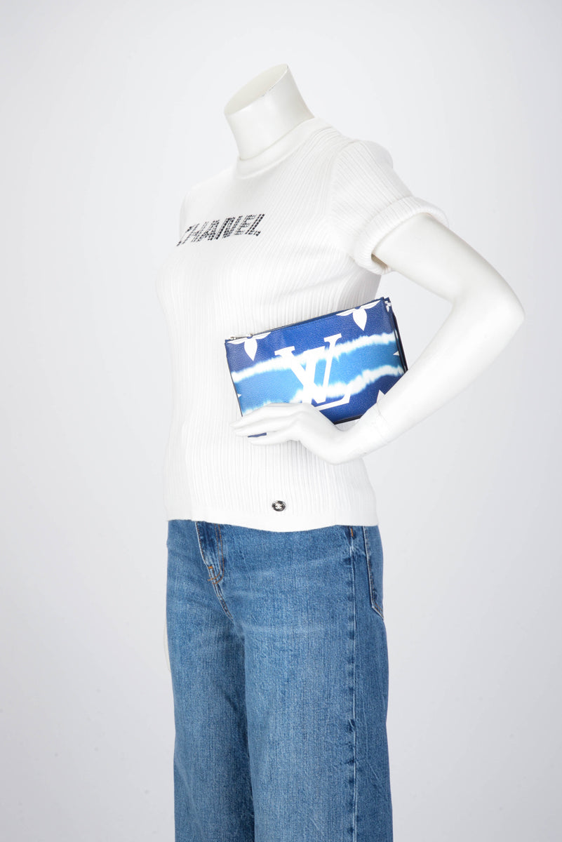 Louis Vuitton Blue Monogram Giant Escale Double Zip Pochette