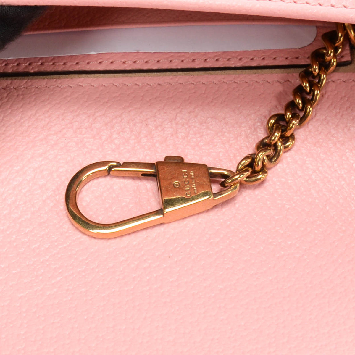 Gucci Pink Grained Leather Mini Diana Chain Bag