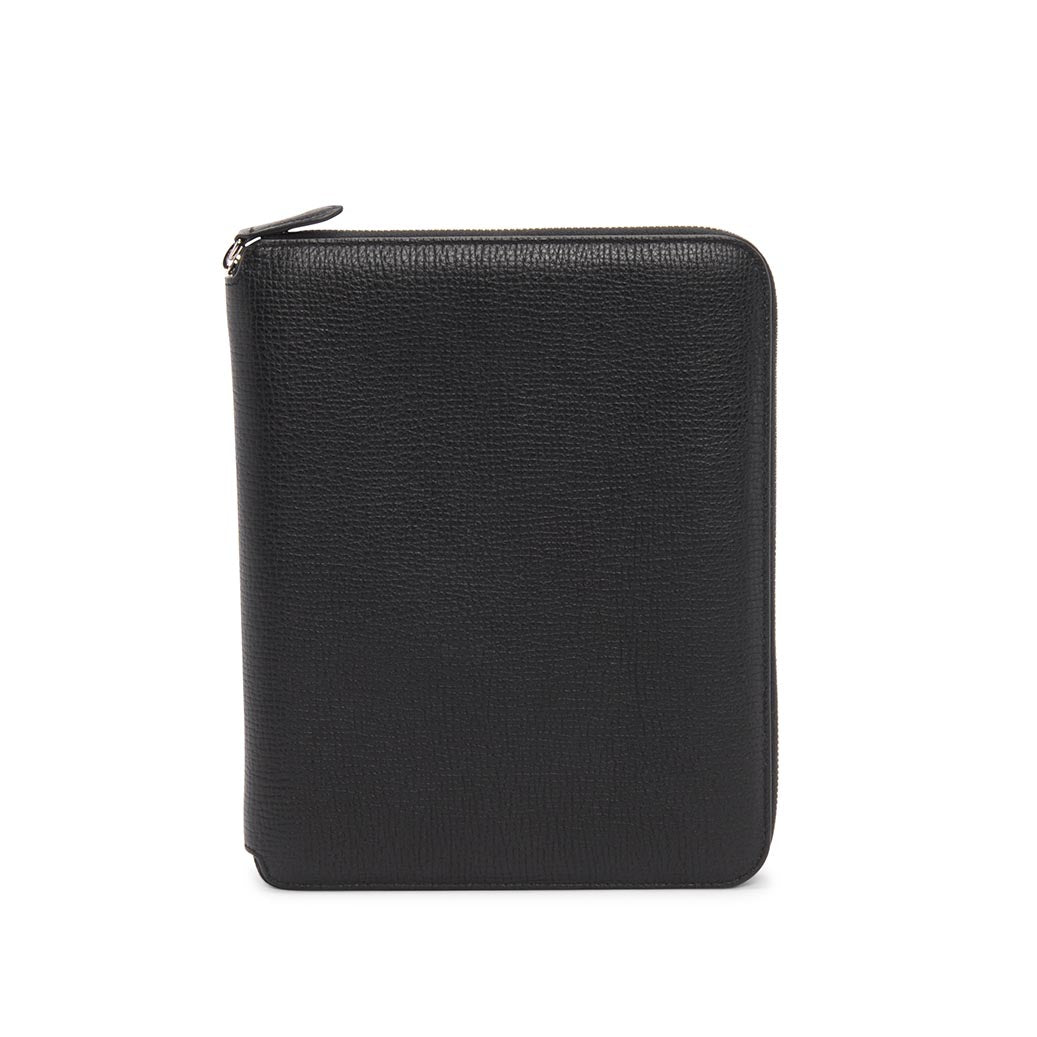 Smythson Black Ludlow A5 Writing Folder With Zip
